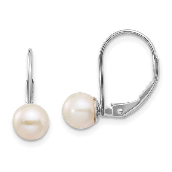 14k White Gold 6-7mm Round Freshwater Cultured Pearl Leverback Earrings,All Products : American Fashion Style Bags On Sale 14k White Gold 6-7mm Round Freshwater Cultured Pearl Leverback Earrings,All Products : American Fashion Style Bags On Sale